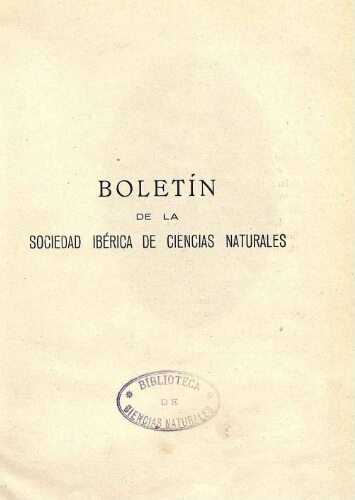 Boletín de la Sociedad Ibérica de Ciencias Naturales [...] Tomo XXVIII (XI)
