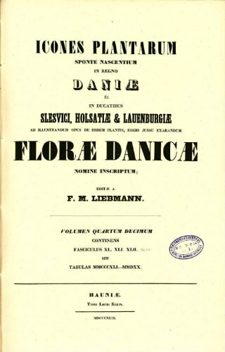 Flora Danica [...] Volumen quartum decimum