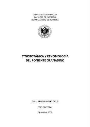 Etnobotánica y etnobiología del Poniente granadino