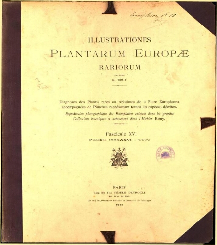 Illustrationes plantarum Europae rariorum. Fasc. 16