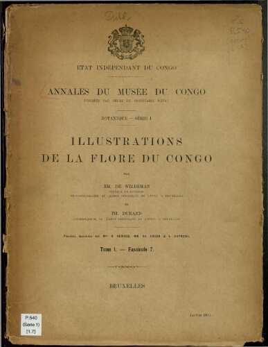 Annales du Musée du Congo (Belge). Série I. Botanique. Tome I -- Fasc. 7