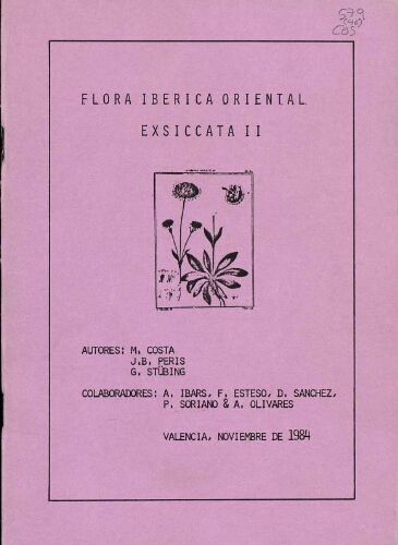 Flora Ibérica Oriental. Exsiccata 2