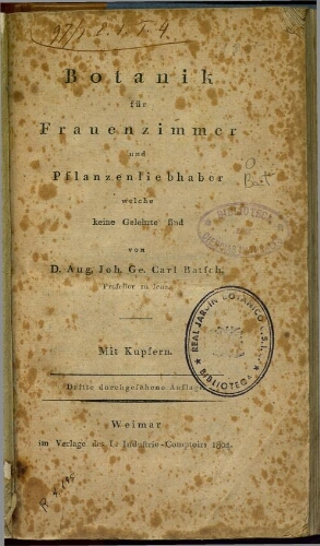 Botanik fur Frauenzimmer und Pflanzenliebhaber. 3ª ed.
