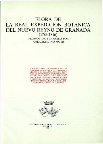 Flora de la Real Expedición Botánica del Nuevo Reino de Granada. T. 45 (2). Cucurbitales y Campanulales (2)