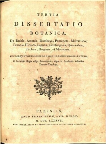 Tertia dissertatio botanica