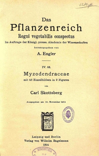 Myzodendraceae. In: Engler, Das Pflanzenreich [...] [Heft 62] IV. 68