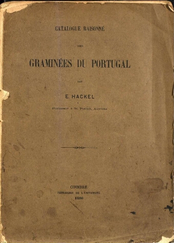 Catalogue raisonné des graminées du Portugal