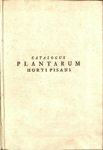 Catalogus plantarum Horti Pisani