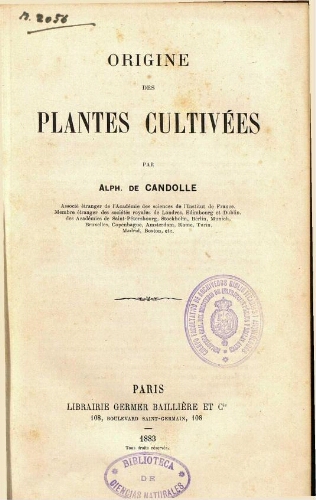 Origine des plantes cultivées