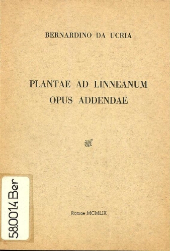 Plantae ad Linneanum opus addendae