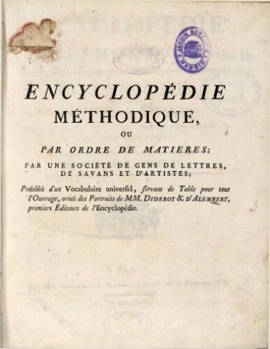 Encyclopédie méthodique. Botanique [...] Supplément, tome IV