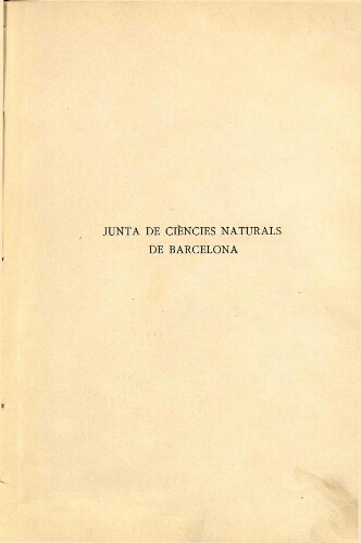 Anuari. Junta de Ciències Naturals de Barcelona. Anuari 1916