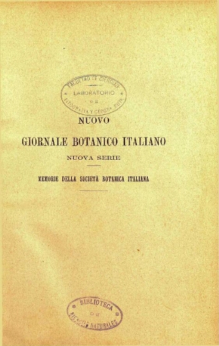 Nuovo Giornale botanico italiano. Nuova serie. V. 8