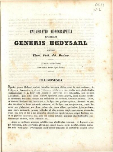 Enumeratio monographica specierum generis Hedysari