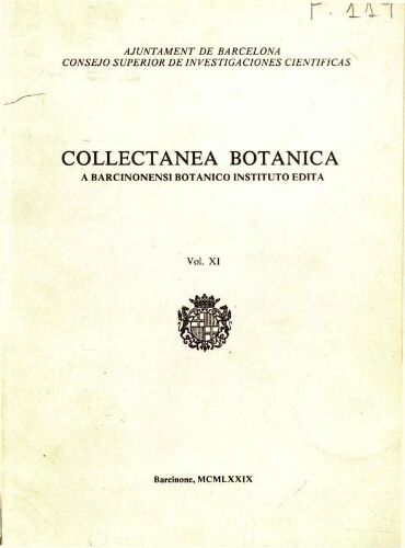 Collectanea botanica (Barcelona) [...] Vol. XI