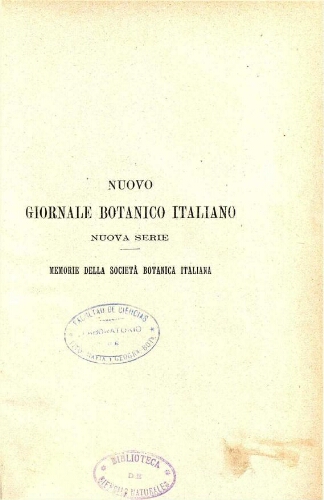 Nuovo Giornale botanico italiano. Nuova serie. V. 19