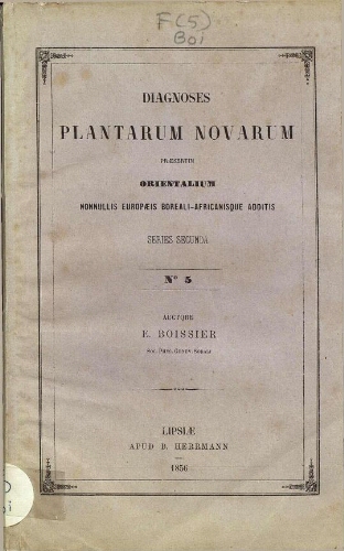 Diagnoses plantarum Orientalium novarum [...] Series secunda. N.º 5