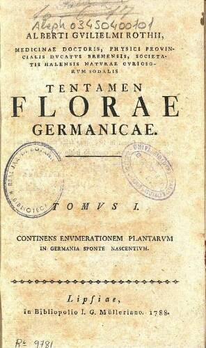 Tentamen florae Germanicae. Tomus I