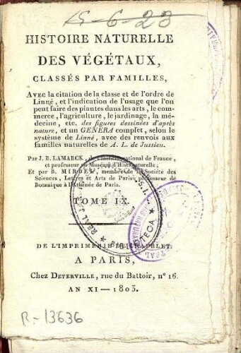 Histoire naturelle des végétaux, classés par familles [...] Tome IX