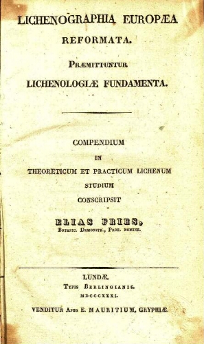 Lichenographia Europaea reformata
