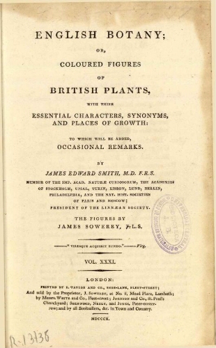 English botany [...] Vol. XXXI