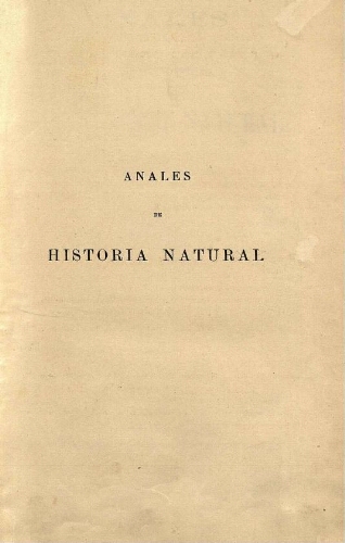 Anales de la Sociedad Española de Historia Natural. Serie II. Tomo octavo (XXVIII)