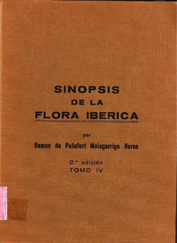 Sinopsis de la flora ibérica [...] 2.ª edición. Tomo IV