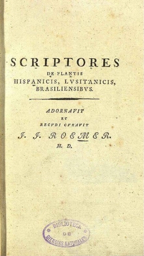 Scriptores de plantis Hispanicis, Lusitanicis, Brasiliensibus