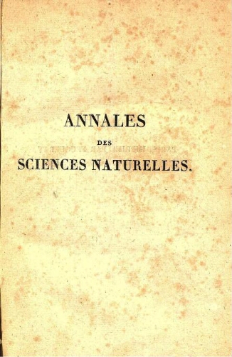 Annales des sciences naturelles [...] Tome huitième