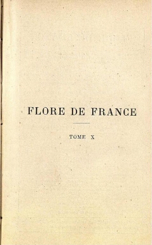 Flore de France [...] Tome X