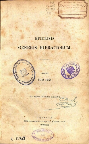 Epicrisis generis Hieraciorum