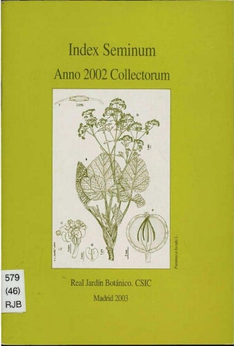 Index seminum in Horto Botanico Matritensi ... 2002