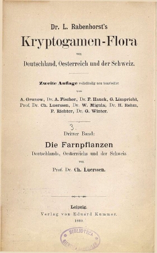 Rabenhorst's Kryptogamen-Flora [...] Zweite Auflage [...] [Band 3]
