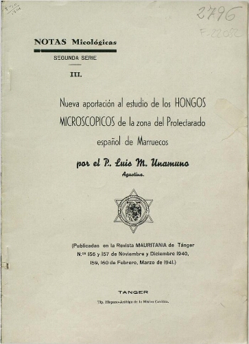 Nueva aportación al estudio de los hongos microscópicos de la zona del Protectorado español de Marruecos. Fasc. 3