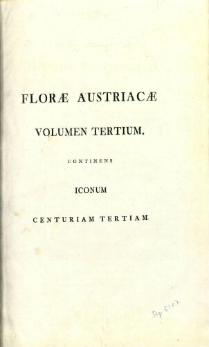 Florae Austriacae [...] Vol. III