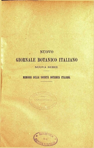 Nuovo Giornale botanico italiano. Nuova serie. V. 1