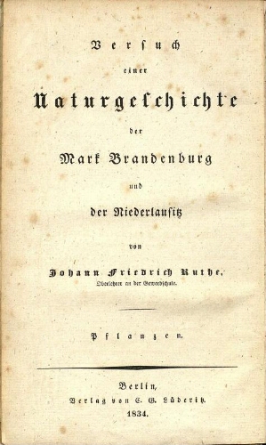 Flora der Mark Brandenburg [...] Zweite vermehrte und verbesserte Auflage