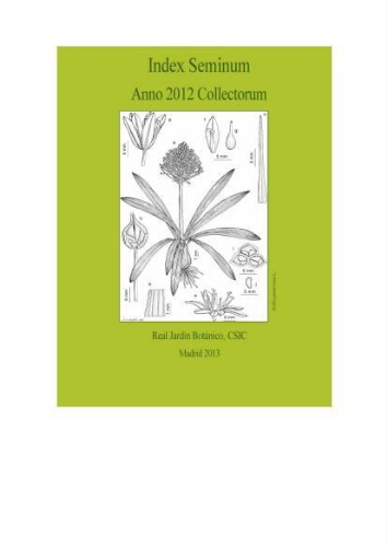 Index seminum in Horto Botanico Matritensi ... 2012