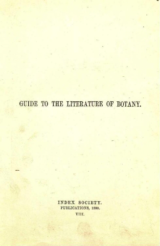 Guide to the literature of botany