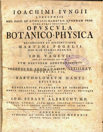 Opuscula botanico-physica
