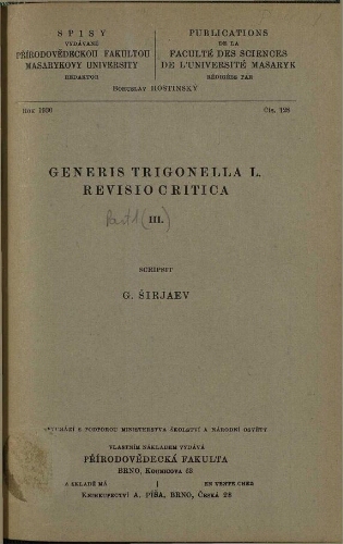 Generis Trigonella L. revisio critica. III