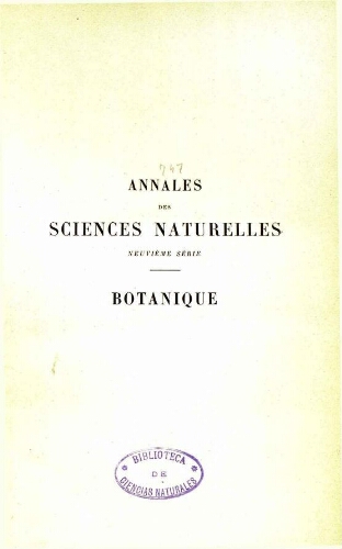 Annales des sciences naturelles neuvième série. Botanique. [...] Tome X