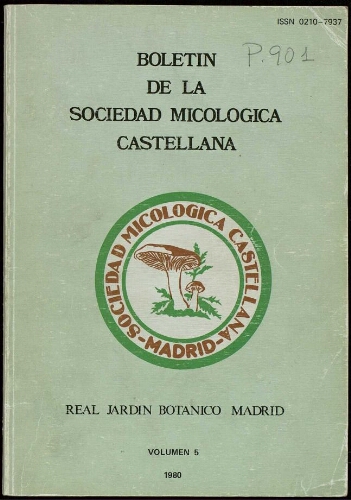 Boletín de la Sociedad Micológica Castellana. Vol. 5