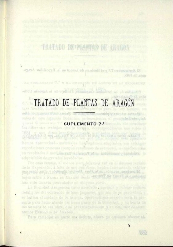 Tratado de plantas de Aragón. Suplemento 7.º