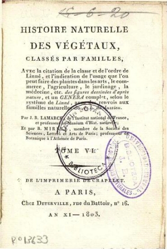 Histoire naturelle des végétaux, classés par familles [...] Tome VI