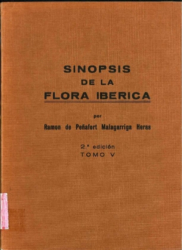 Sinopsis de la flora ibérica [...] 2.ª edición. Tomo V