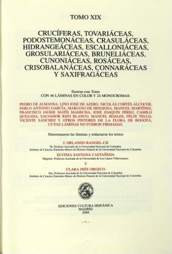 Flora de la Real Expedición Botánica del Nuevo Reino de Granada. T. 19.  Crucíferas ... Saxifragáceas