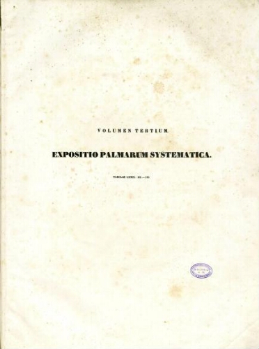Historia naturalis palmarum. Volumen tertium