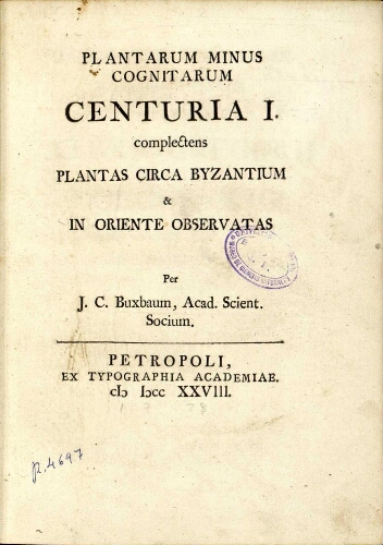Plantarum minus cognitarum centuria I