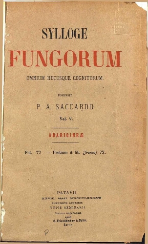 Sylloge fungorum [...] Vol. V
